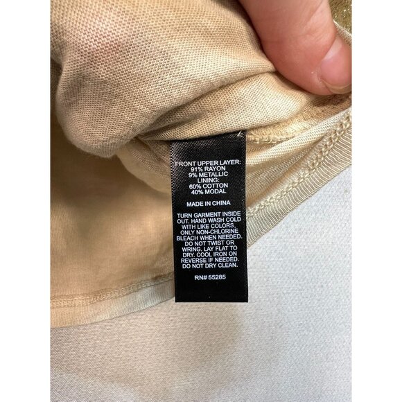 Express Women's Y2K Metallic Crochet Tank Top Sleeveless Stretch Size XS Gold - Picture 4 of 11